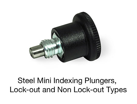 5/8-18 Thread Size GN 822.7 Stainless Steel Inch Size Lock-Out Type C Mini Indexing Plunger with Hidden Lock Mechanism 0.47 Thread Length 